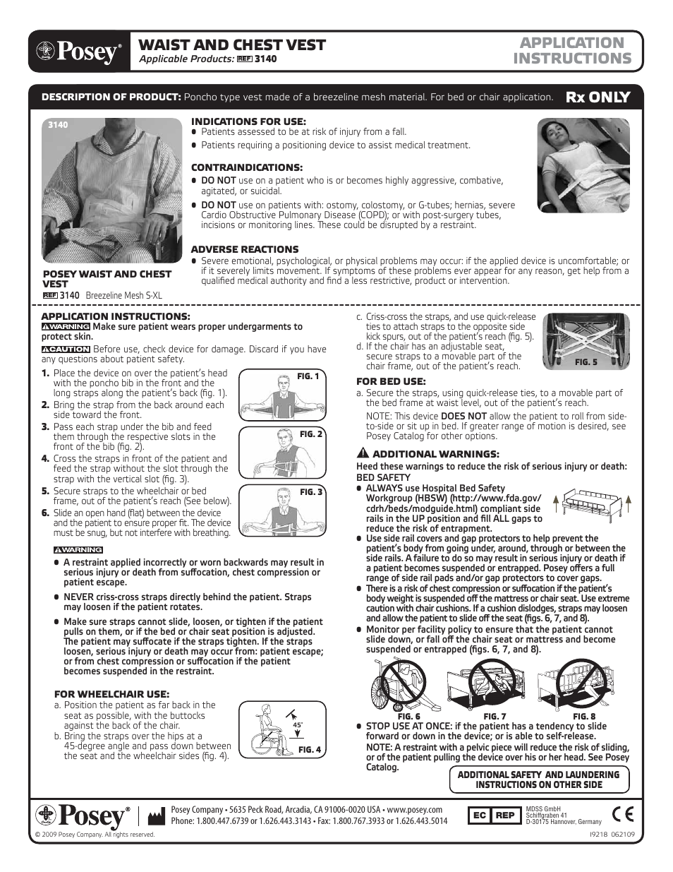 Posey Waist and Chest Vest User Manual | 2 pages