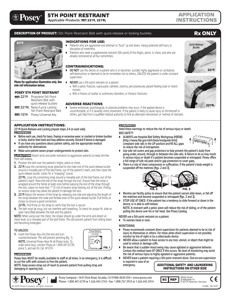 Posey 5th Point Restraint User Manual | 2 pages