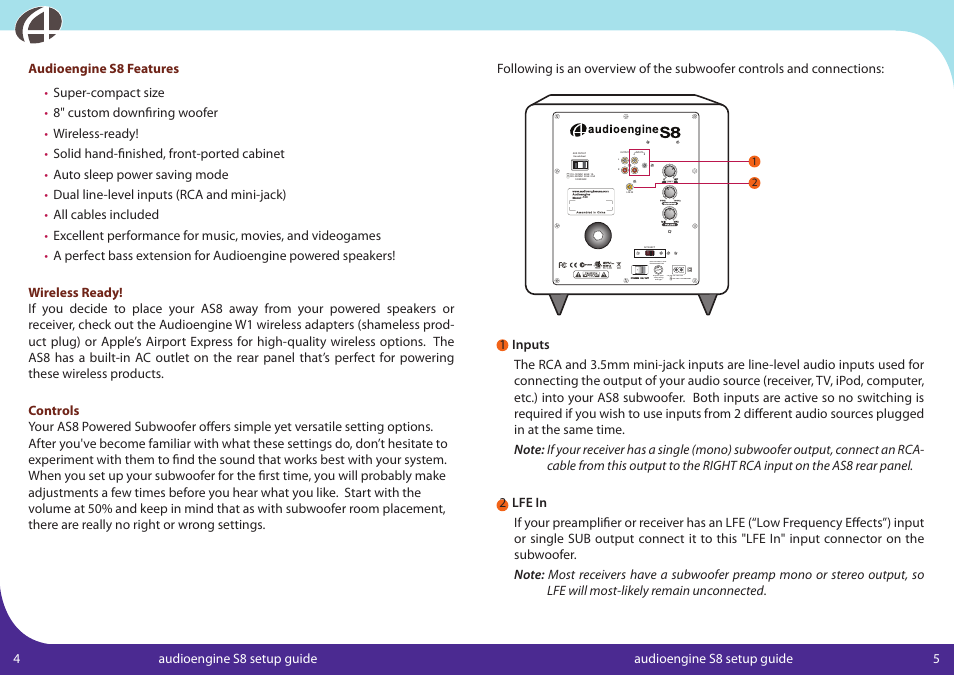 AudioEngine AS8 User Manual | Page 4 / 10