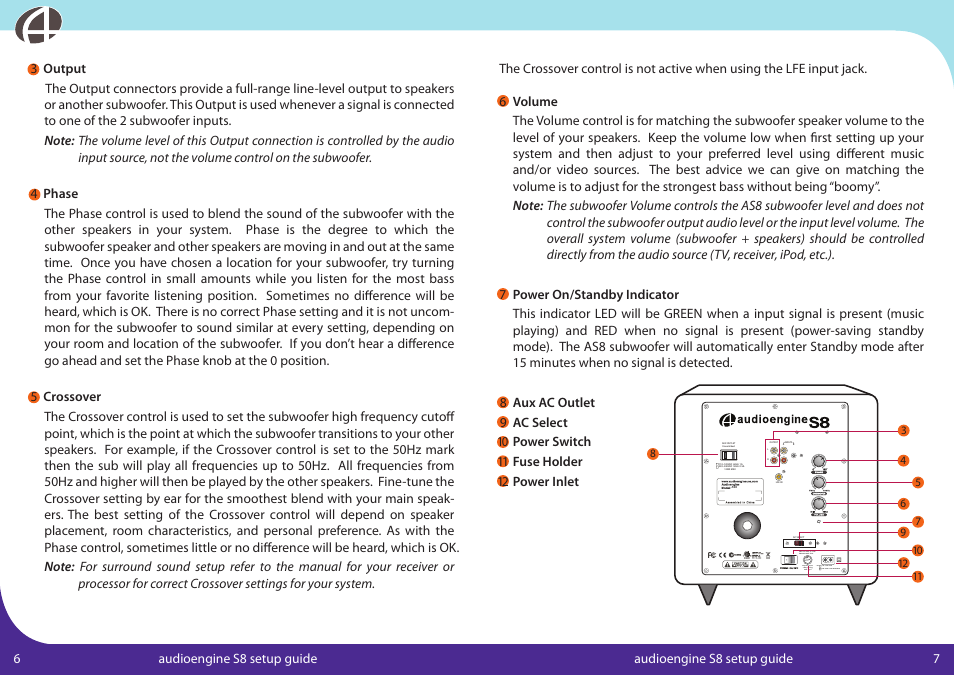 AudioEngine AS8 User Manual | Page 5 / 10