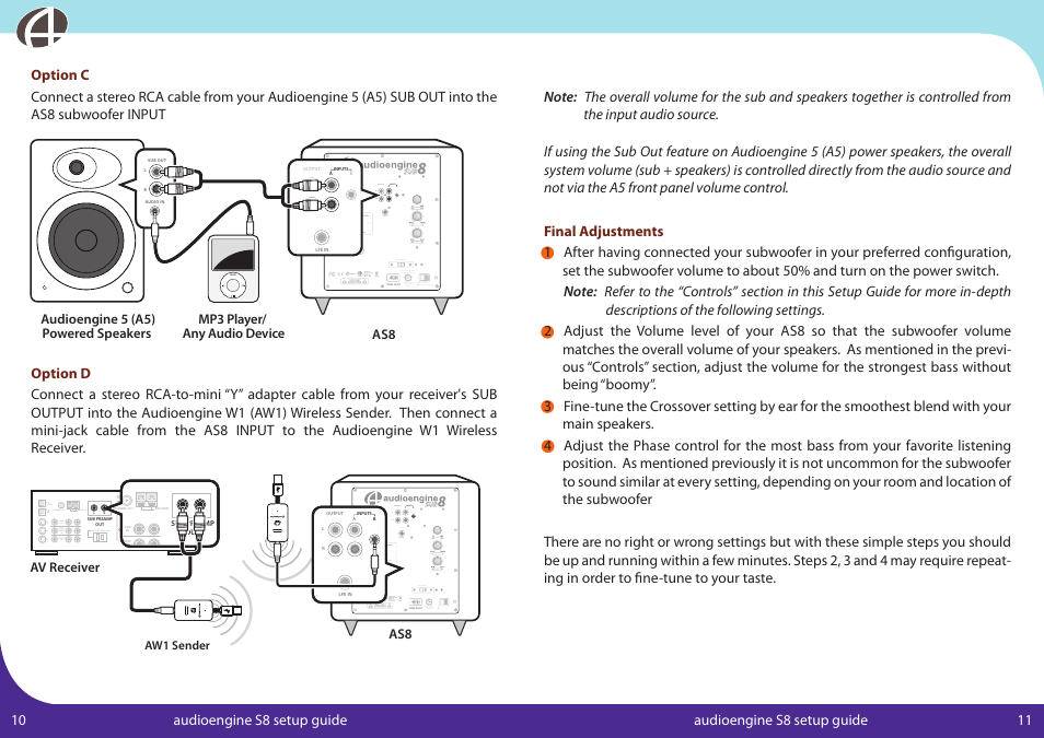 Replace with same rating and type | AudioEngine AS8 User Manual | Page 7 / 10