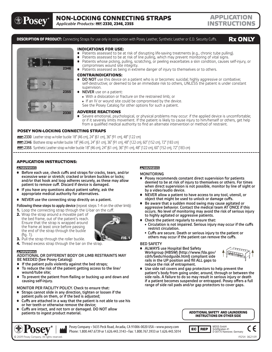 Posey Connecting Straps/Belts User Manual | 2 pages