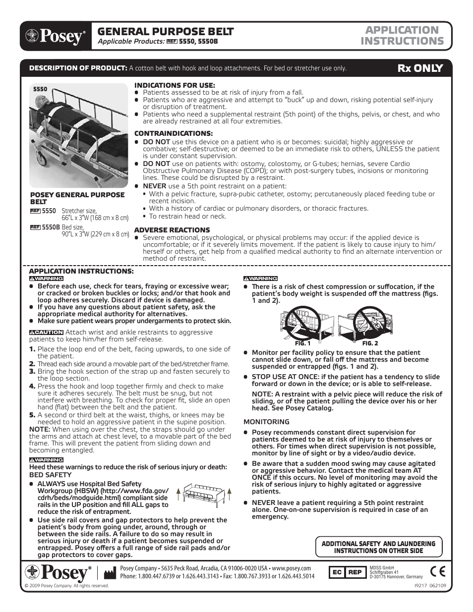 Posey General Purpose Belt User Manual | 2 pages