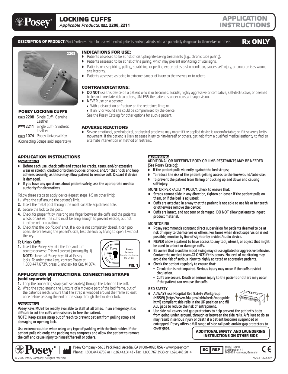 Posey Synthetic Leather Cuffs/Leather Locking Cuffs User Manual | 2 pages