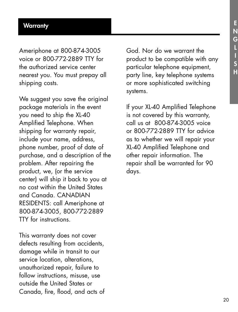 Ameriphone XL-40 User Manual | Page 26 / 88