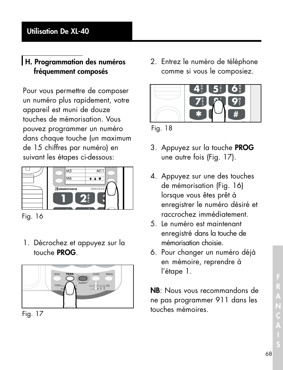 Fig. 16, Fig. 17, Fig. 18 | Ameriphone XL-40 User Manual | Page 74 / 88
