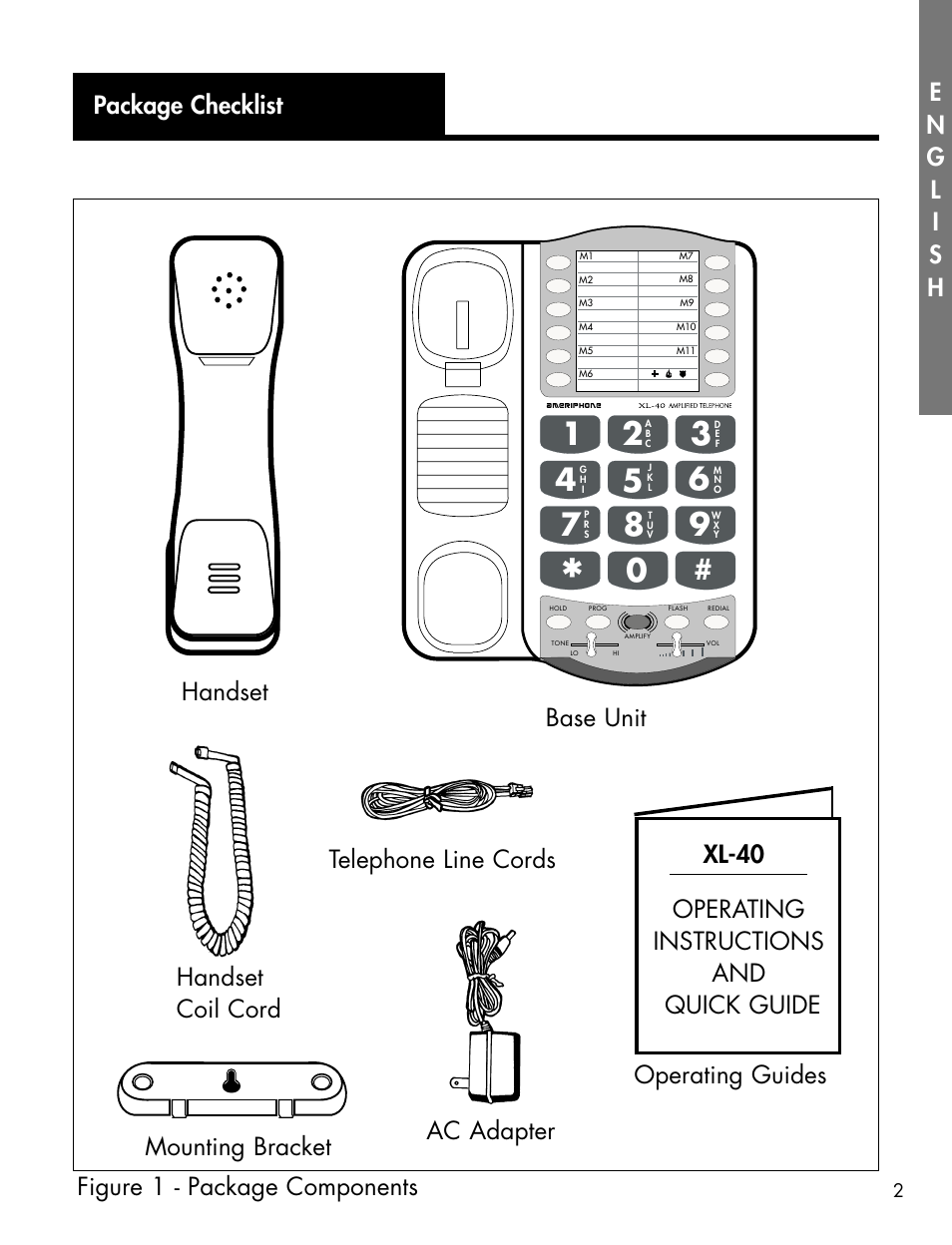 Package checklist | Ameriphone XL-40 User Manual | Page 8 / 88