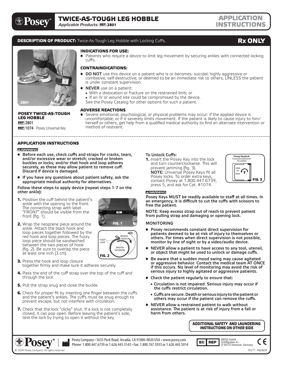 Posey Twice-as-Tough™ Hobble User Manual | 2 pages