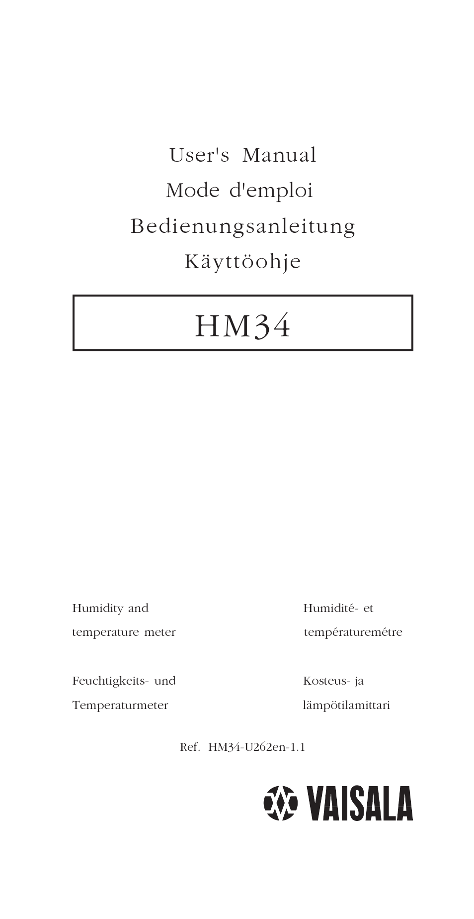 Vaisala HM34 User Manual | 30 pages