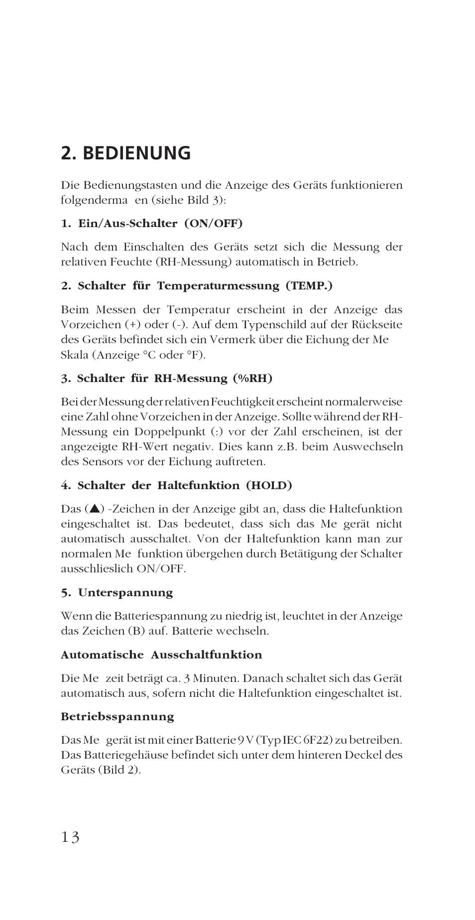 Bedienung | Vaisala HM34 User Manual | Page 16 / 30