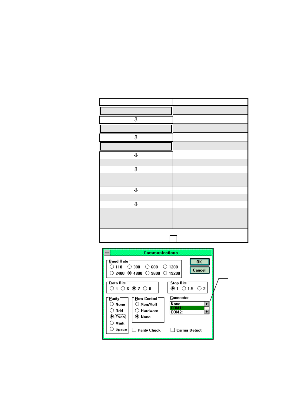 Giving the communication parameters | Vaisala HM44 User Manual | Page 31 / 52