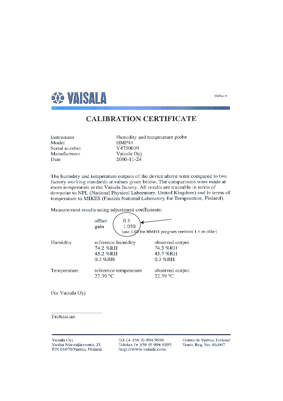 Vaisala HM44 User Manual | Page 49 / 52
