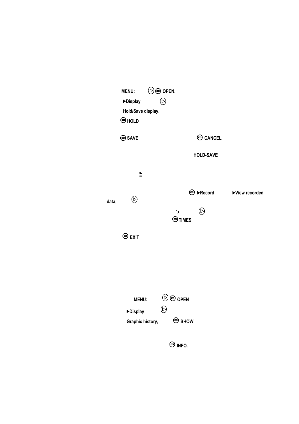 Hold/save display, Graphic history | Vaisala HM70 User Manual | Page 25 / 83