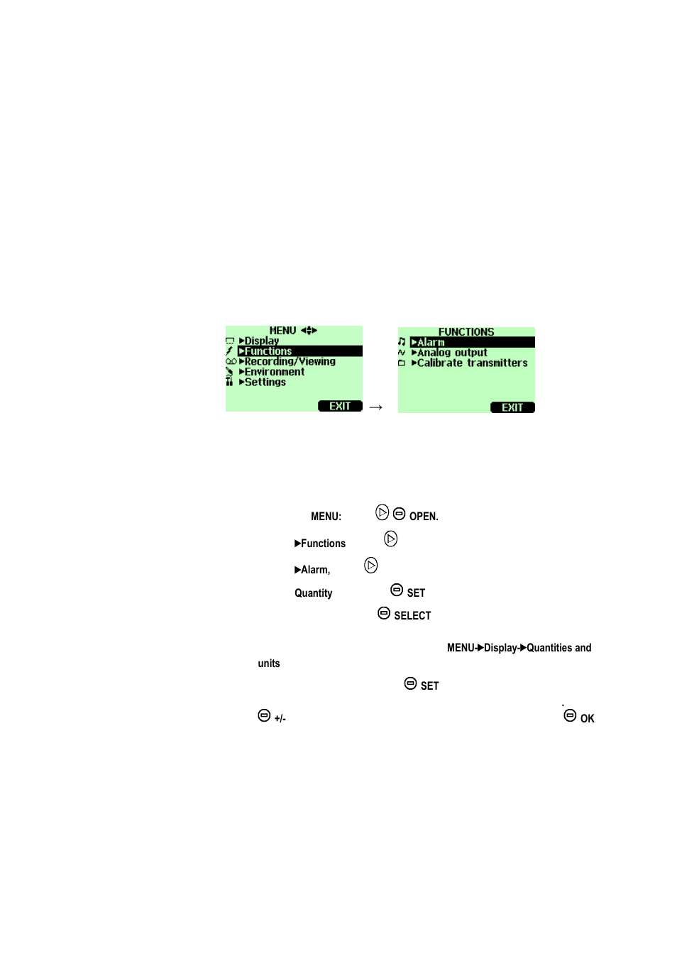 Other functions, Setting alarm levels, Chapter 8 | Vaisala HM70 User Manual | Page 35 / 83