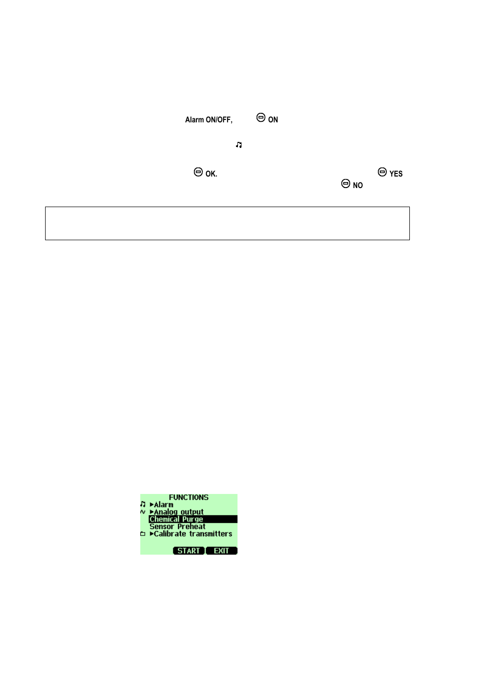 Chemical purge (optional), Turning chemical purge on | Vaisala HM70 User Manual | Page 36 / 83