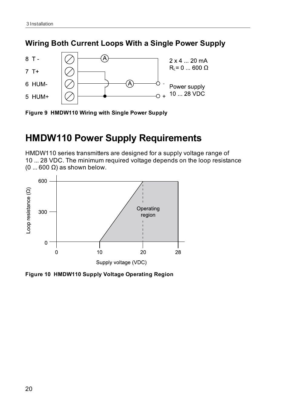 Hmdw110 power supply requirements | Vaisala HMDW110 User Manual | Page 22 / 62