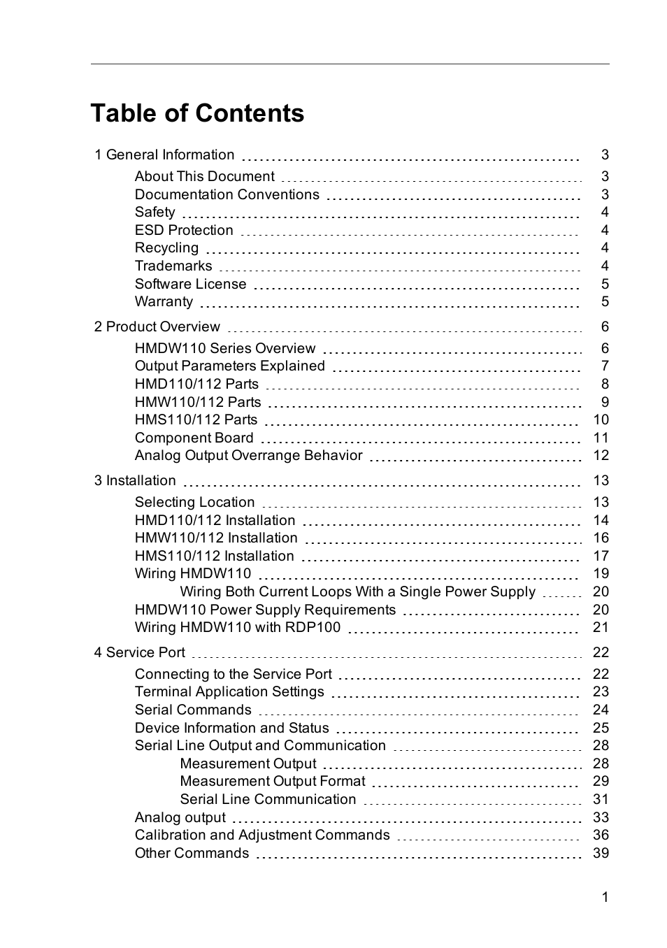 Vaisala HMDW110 User Manual | Page 3 / 62