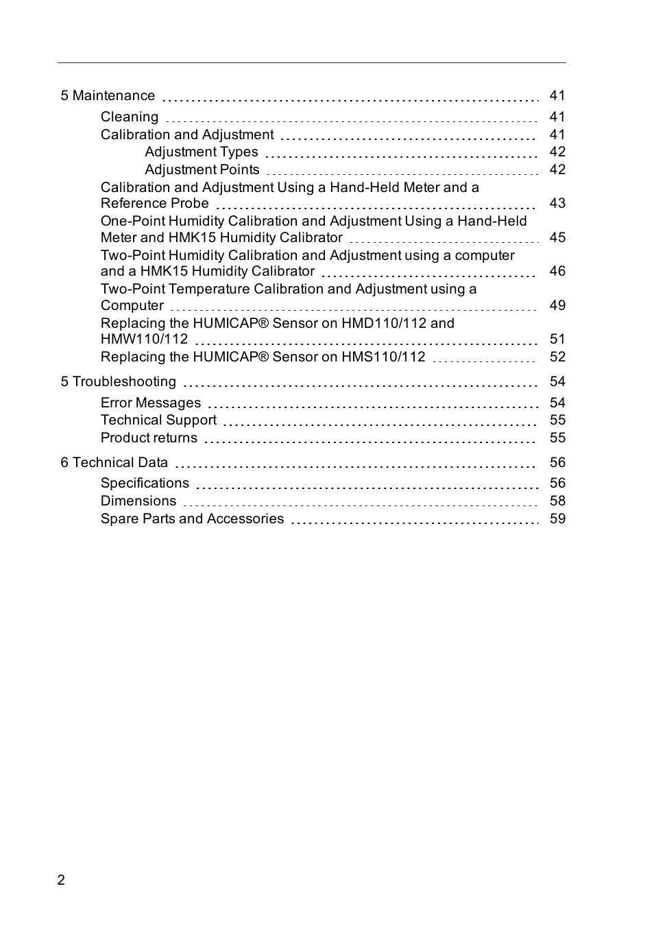 Vaisala HMDW110 User Manual | Page 4 / 62