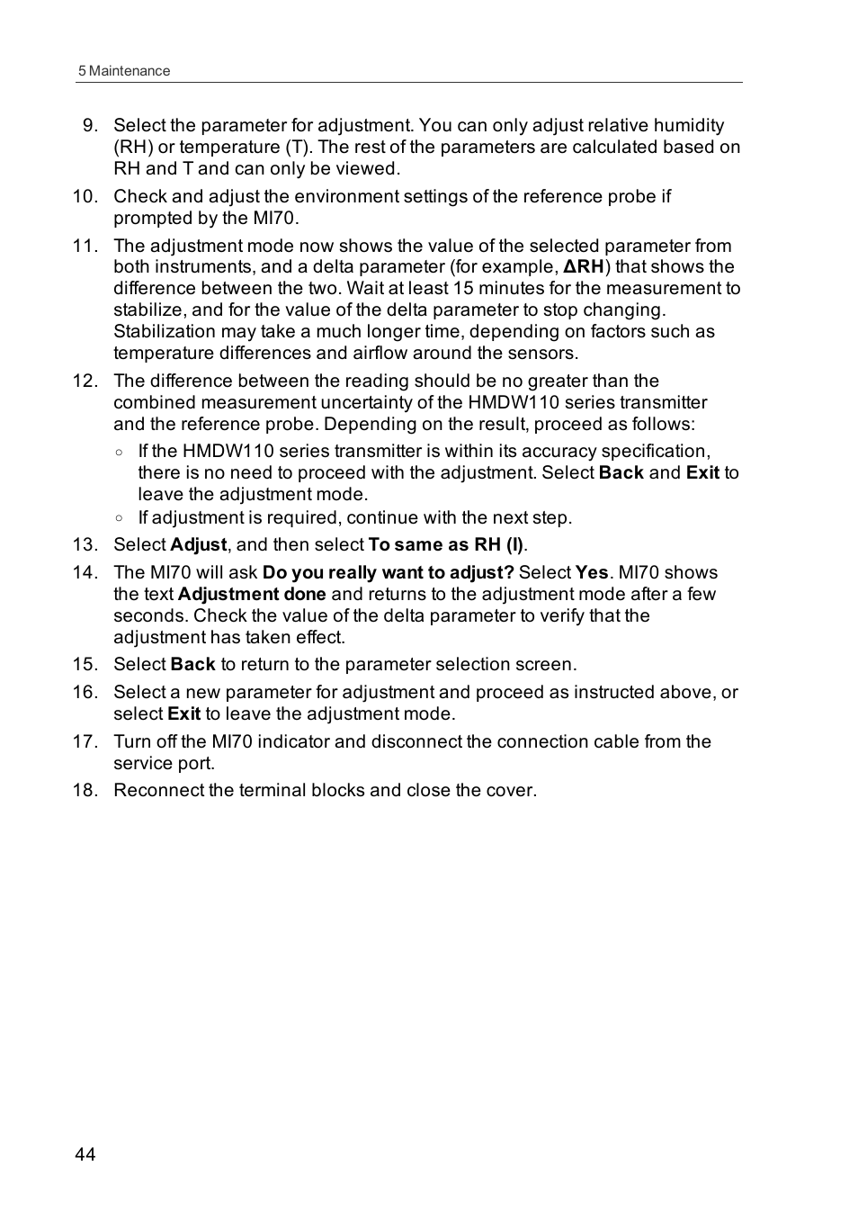 Vaisala HMDW110 User Manual | Page 46 / 62