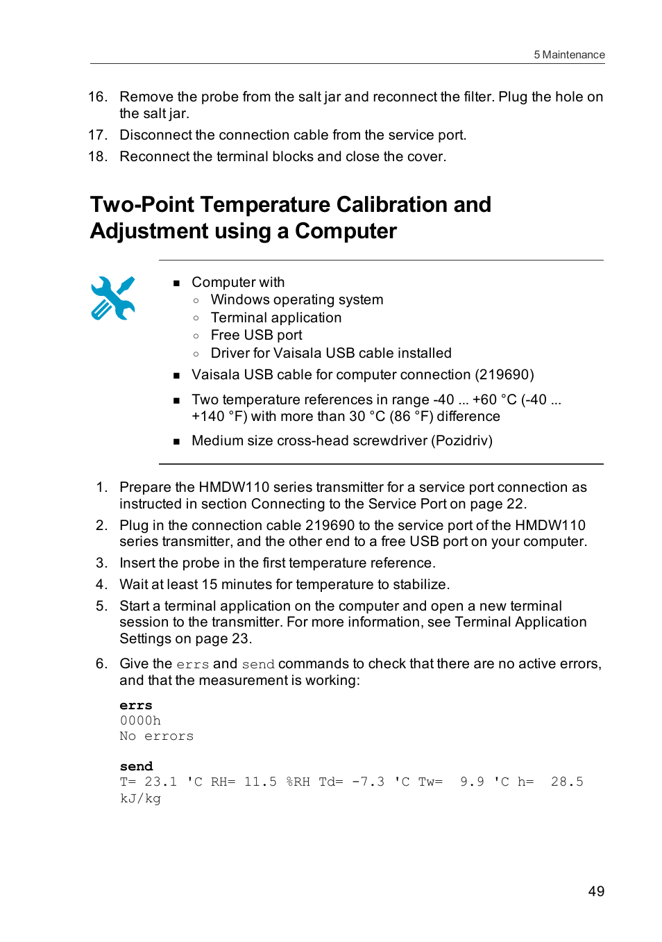 Vaisala HMDW110 User Manual | Page 51 / 62