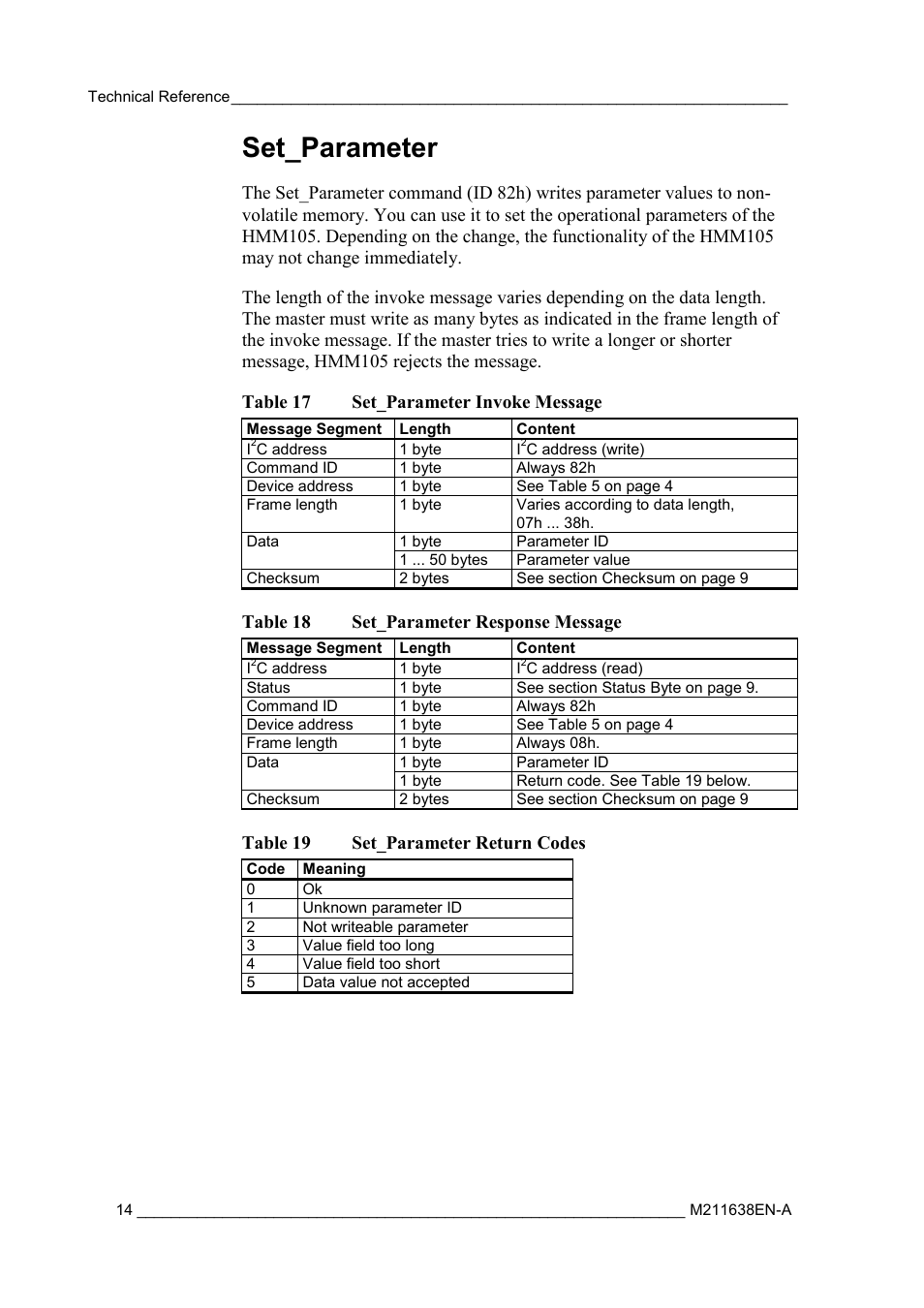 Set_parameter | Vaisala HMM105 User Manual | Page 16 / 23