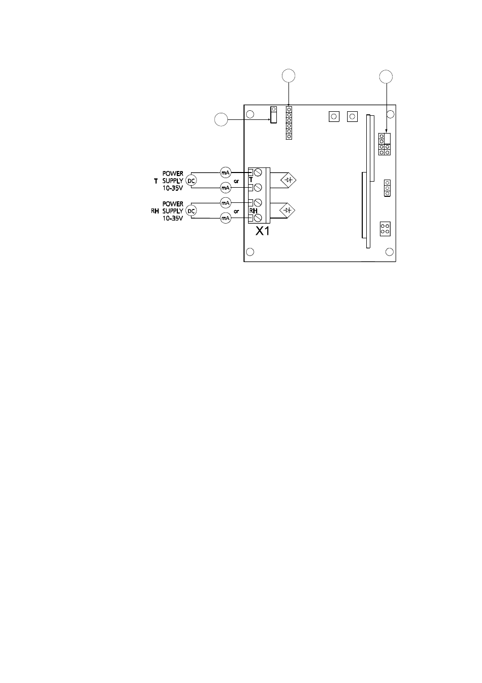 Figure 3, Electrical connections of hmm212 module | Vaisala HMM212 User Manual | Page 19 / 36