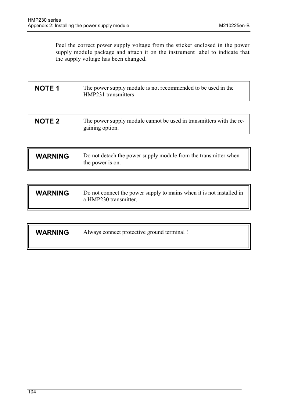 Vaisala HMP230 User Manual | Page 110 / 163