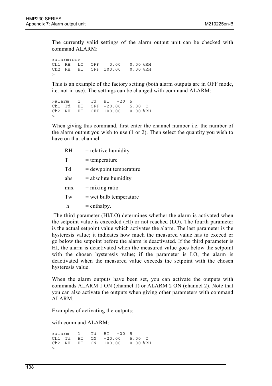 Vaisala HMP230 User Manual | Page 144 / 163