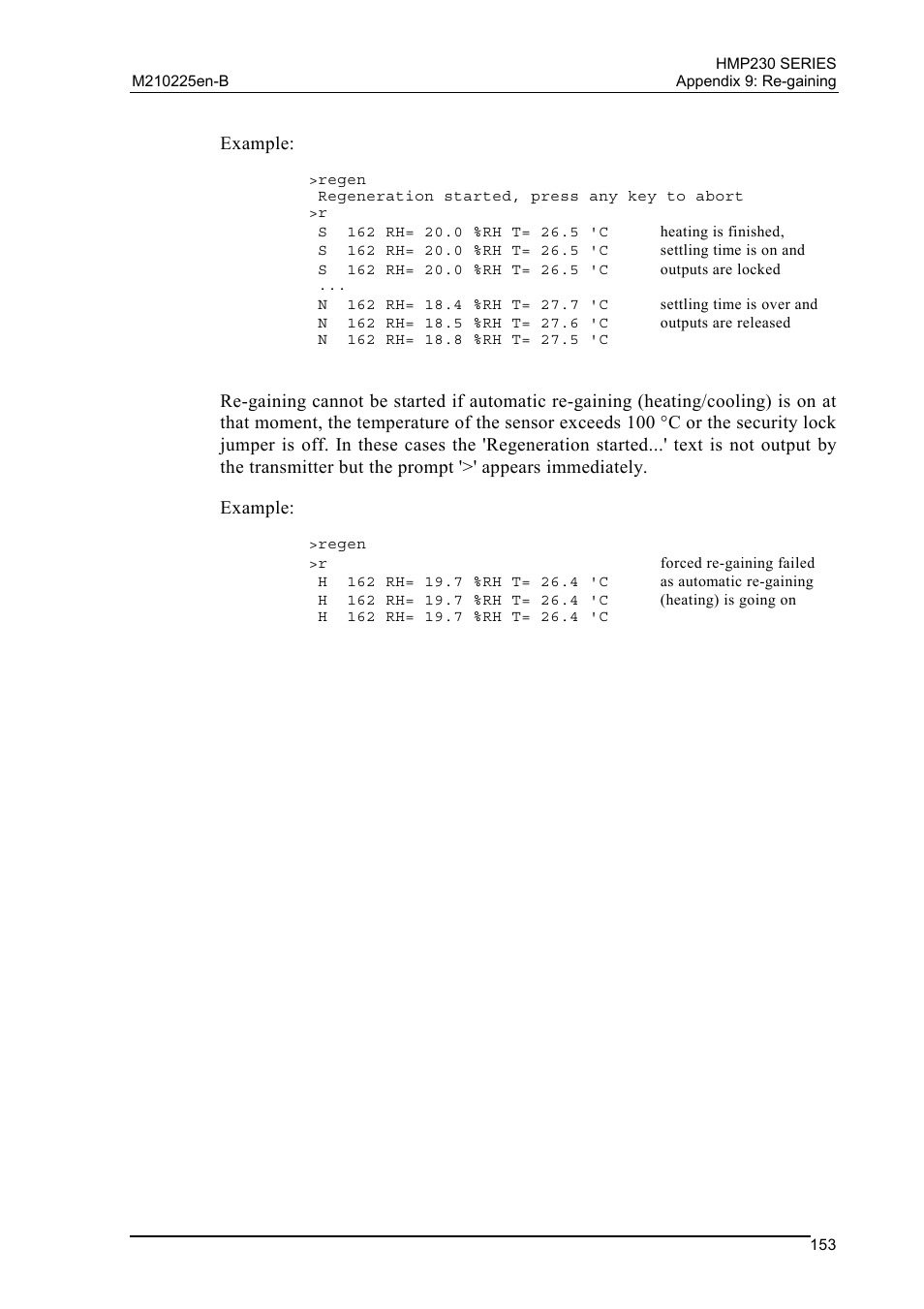Example | Vaisala HMP230 User Manual | Page 159 / 163