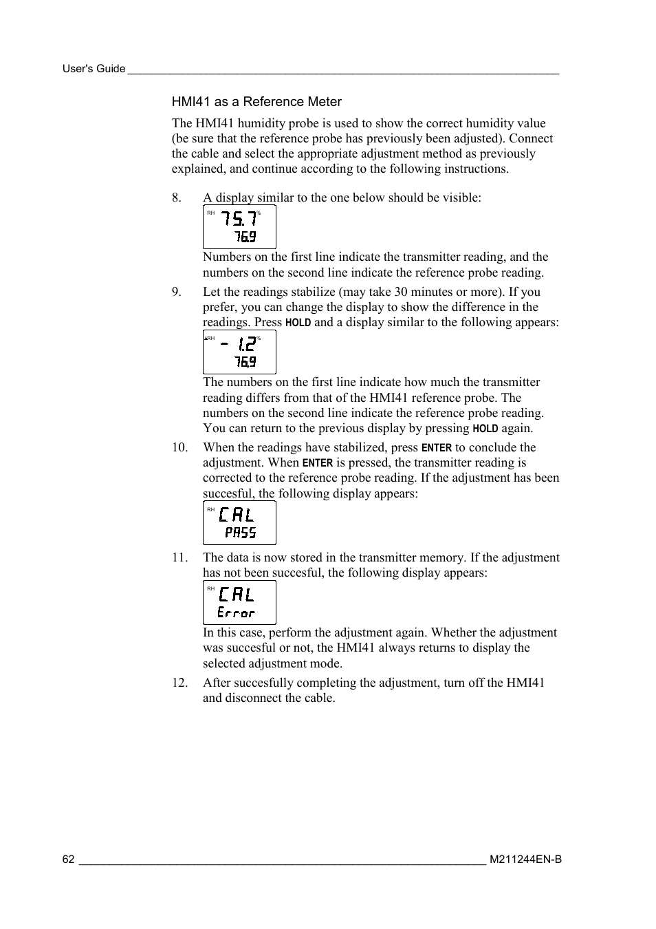 Hmi41 as a reference meter | Vaisala HMT120 User Manual | Page 64 / 87