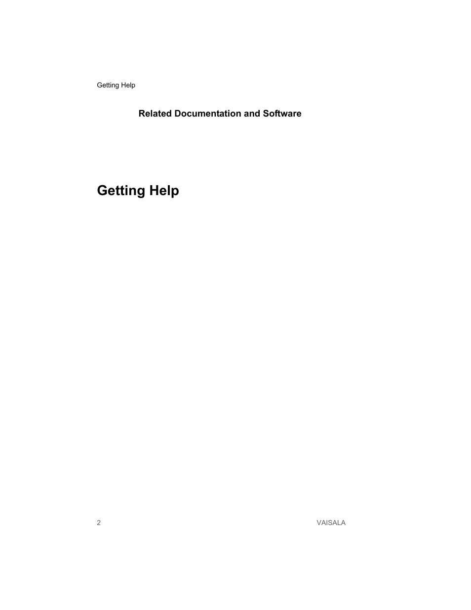 Related documentation and software, Getting help | Vaisala HMT140 User Manual | Page 10 / 76