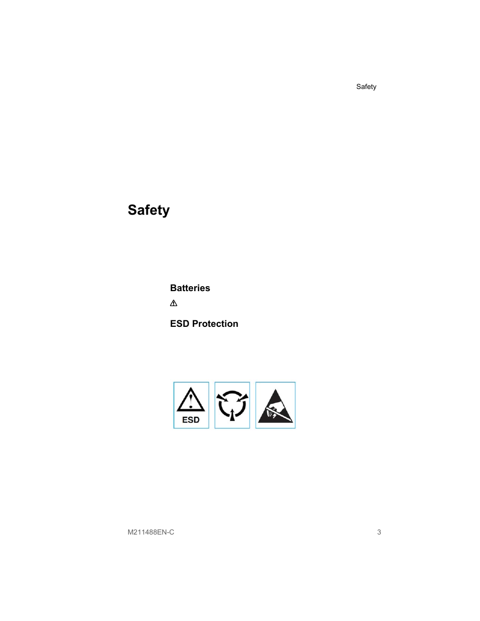 Safety, Batteries, Esd protection | Vaisala HMT140 User Manual | Page 11 / 76