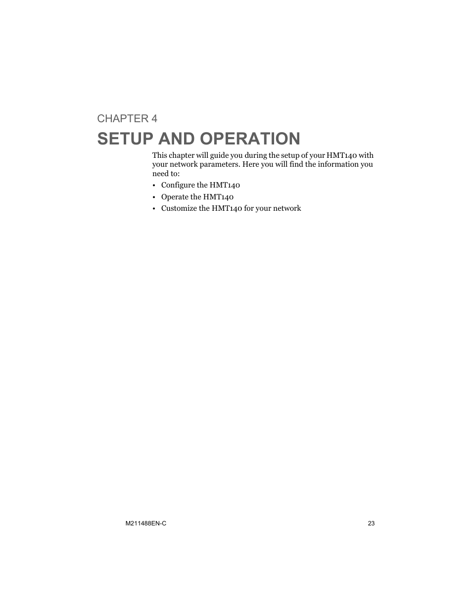 Chapter 4 setup and operation, Chapter 4, Setup and operation | Vaisala HMT140 User Manual | Page 31 / 76