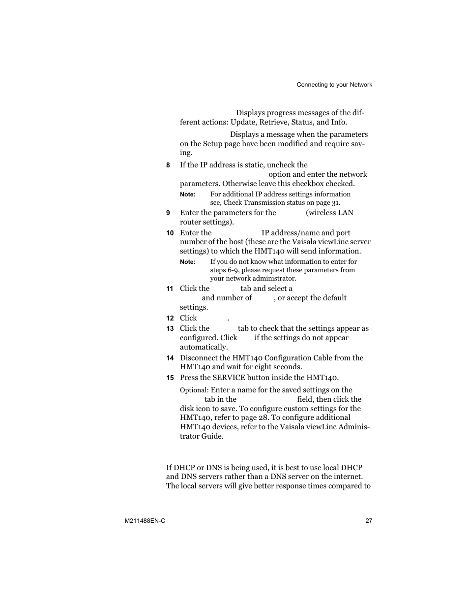 Setup consideration | Vaisala HMT140 User Manual | Page 35 / 76