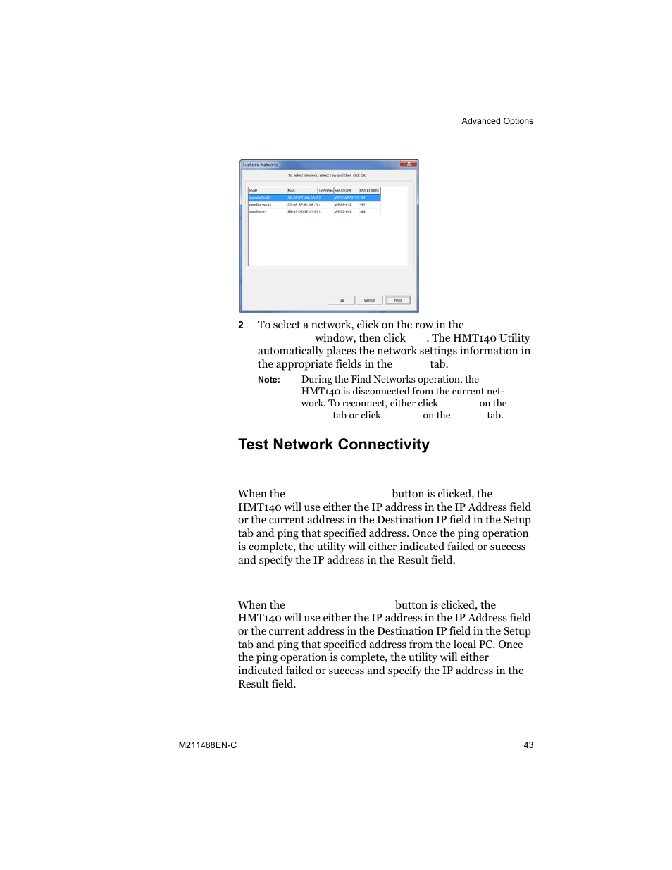 Test network connectivity, Ping from sensor, Ping from this pc | Vaisala HMT140 User Manual | Page 51 / 76