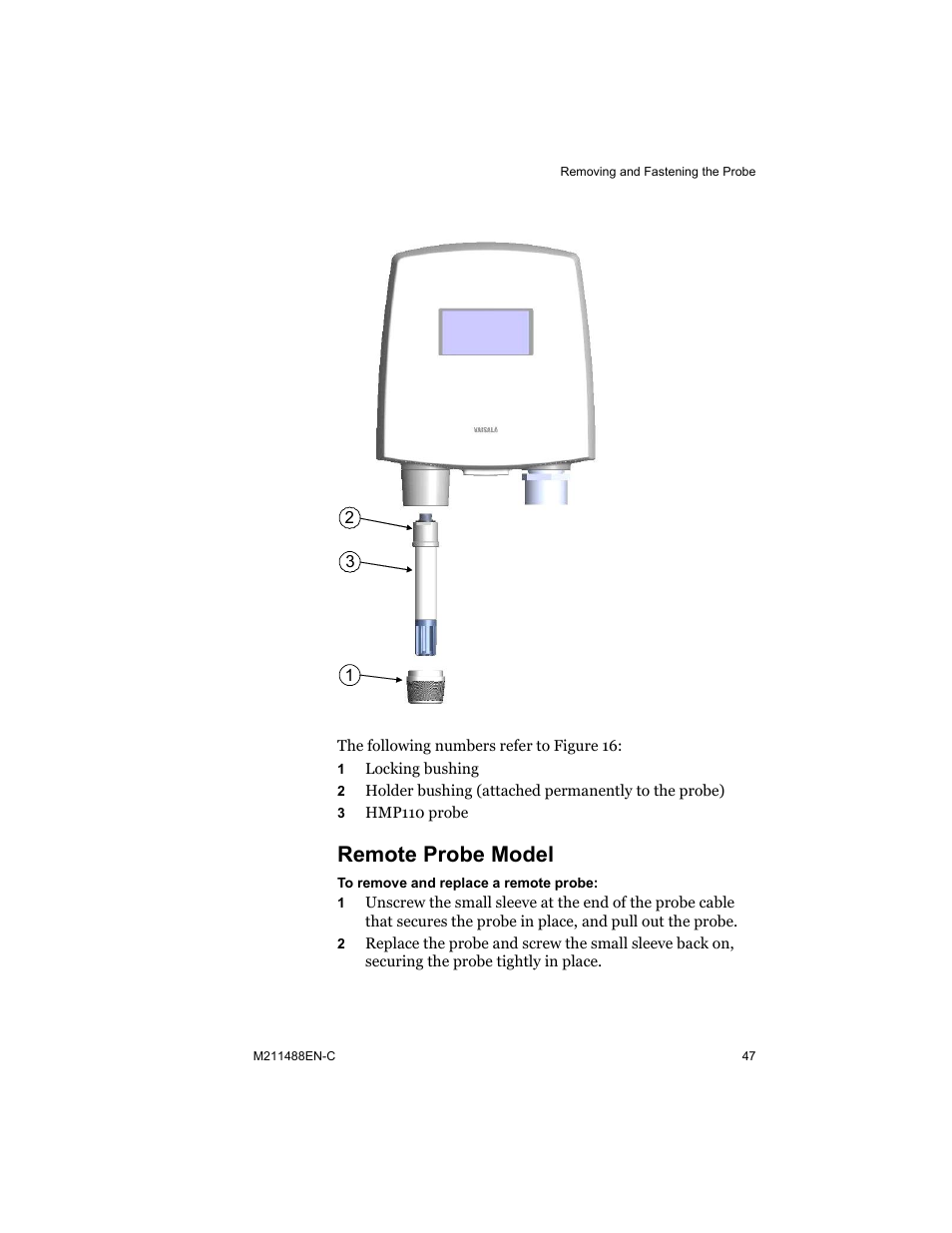 Remote probe model | Vaisala HMT140 User Manual | Page 55 / 76