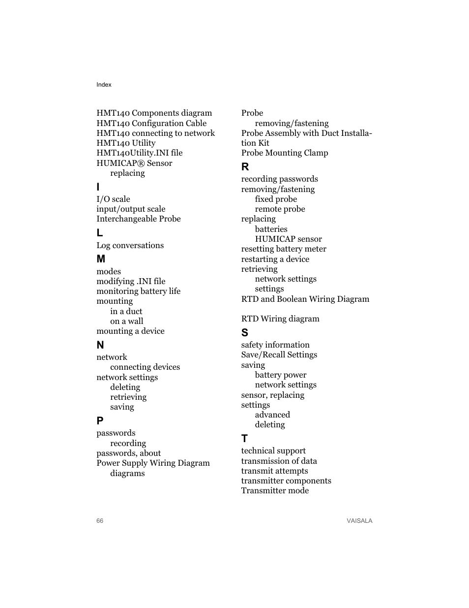 Vaisala HMT140 User Manual | Page 74 / 76