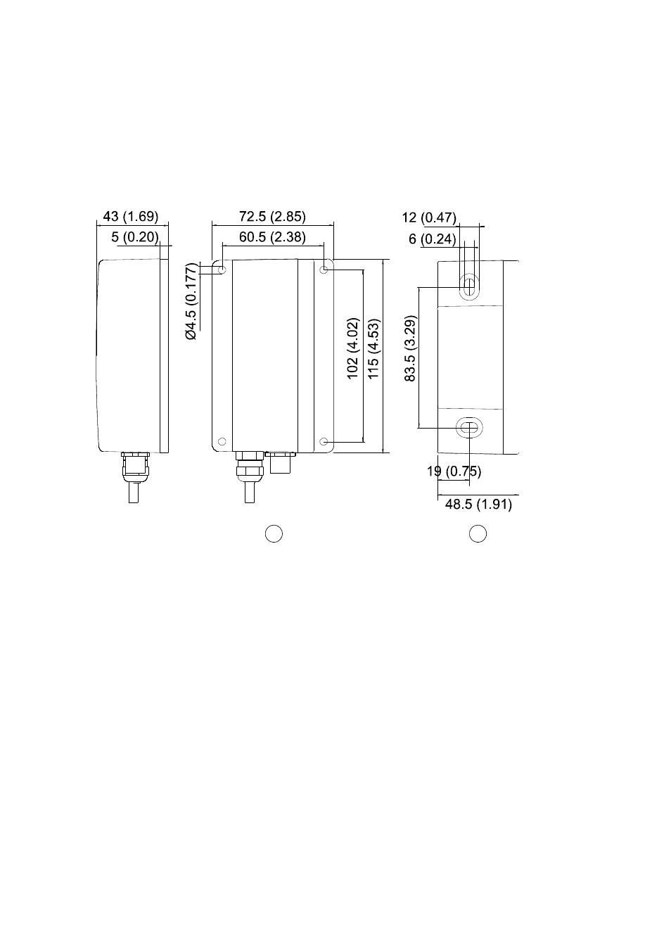 Dimensions in mm (inches), Transmitter enclosure and mounting plates | Vaisala HMT310 User Manual | Page 77 / 88