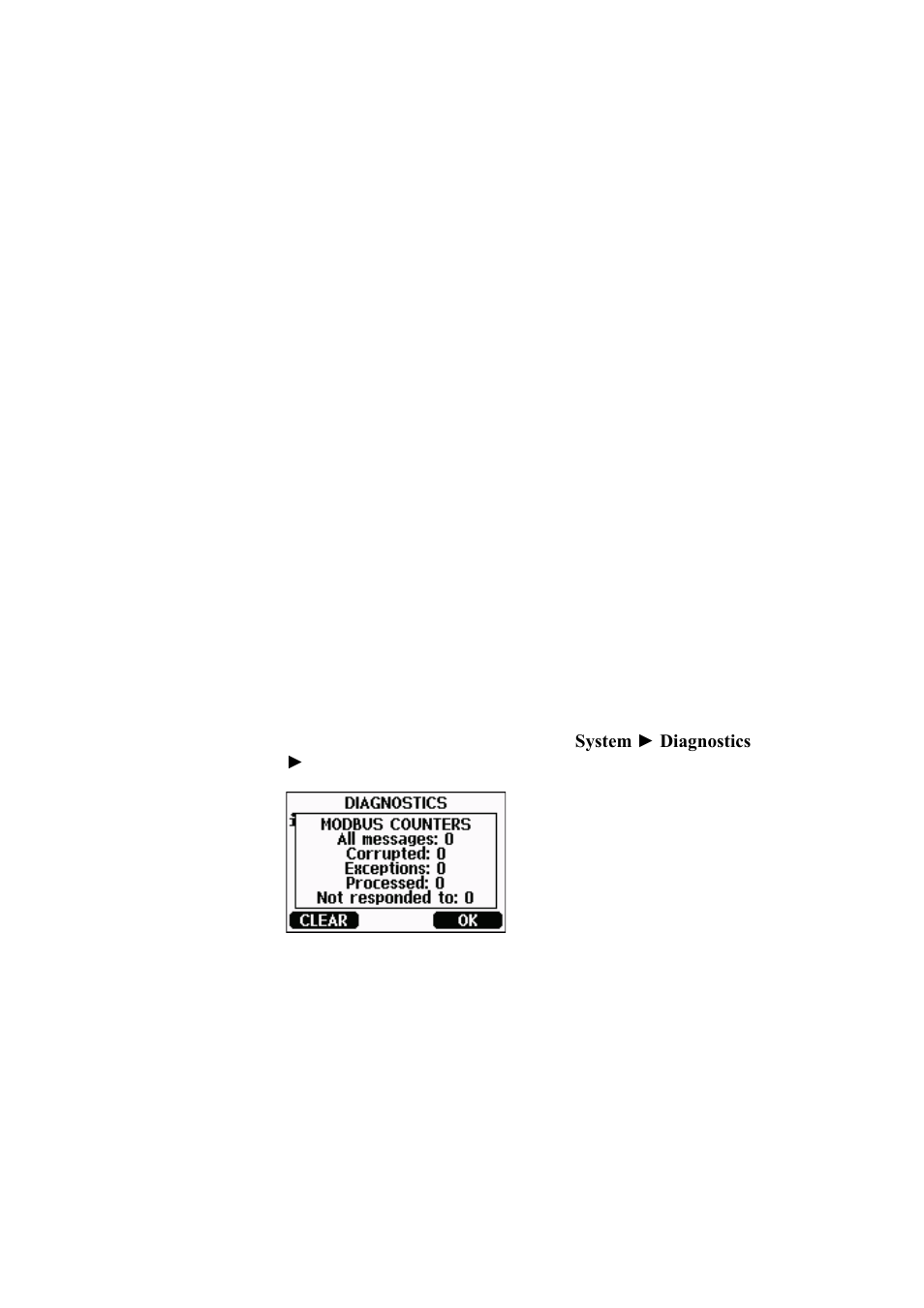 Diagnostic modbus counters, Viewing counters using display/keypad, Figure 74 | Modbus counters | Vaisala HMT330 User Manual | Page 149 / 209