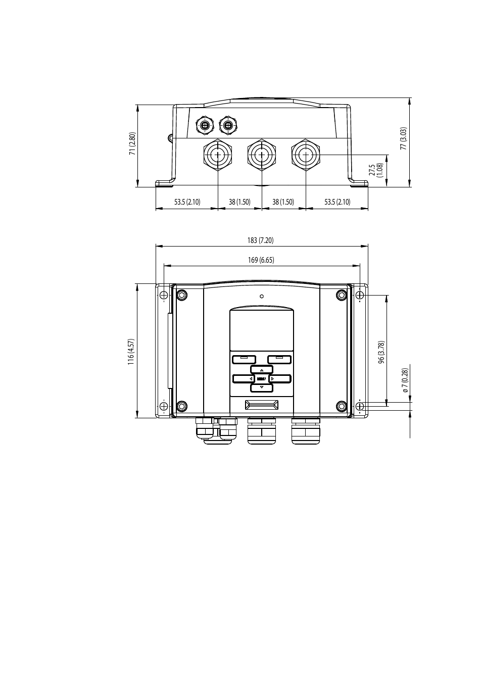 Dimensions (mm/inch), Figure 82, Transmitter body dimensions | Vaisala HMT330 User Manual | Page 182 / 209