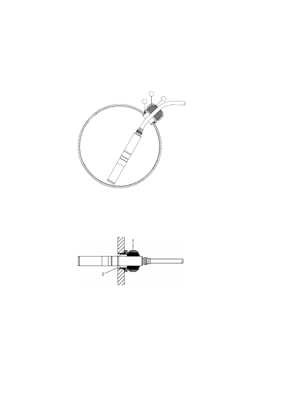 Rh-probe installations (for hmt333/337), Figure 96, Cable installation with cable gland | Figure 97, Probe installation with cable gland | Vaisala HMT330 User Manual | Page 190 / 209