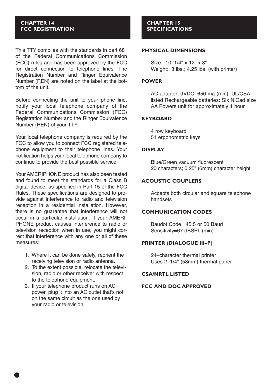 Ameriphone IIIP TTY User Manual | Page 26 / 33