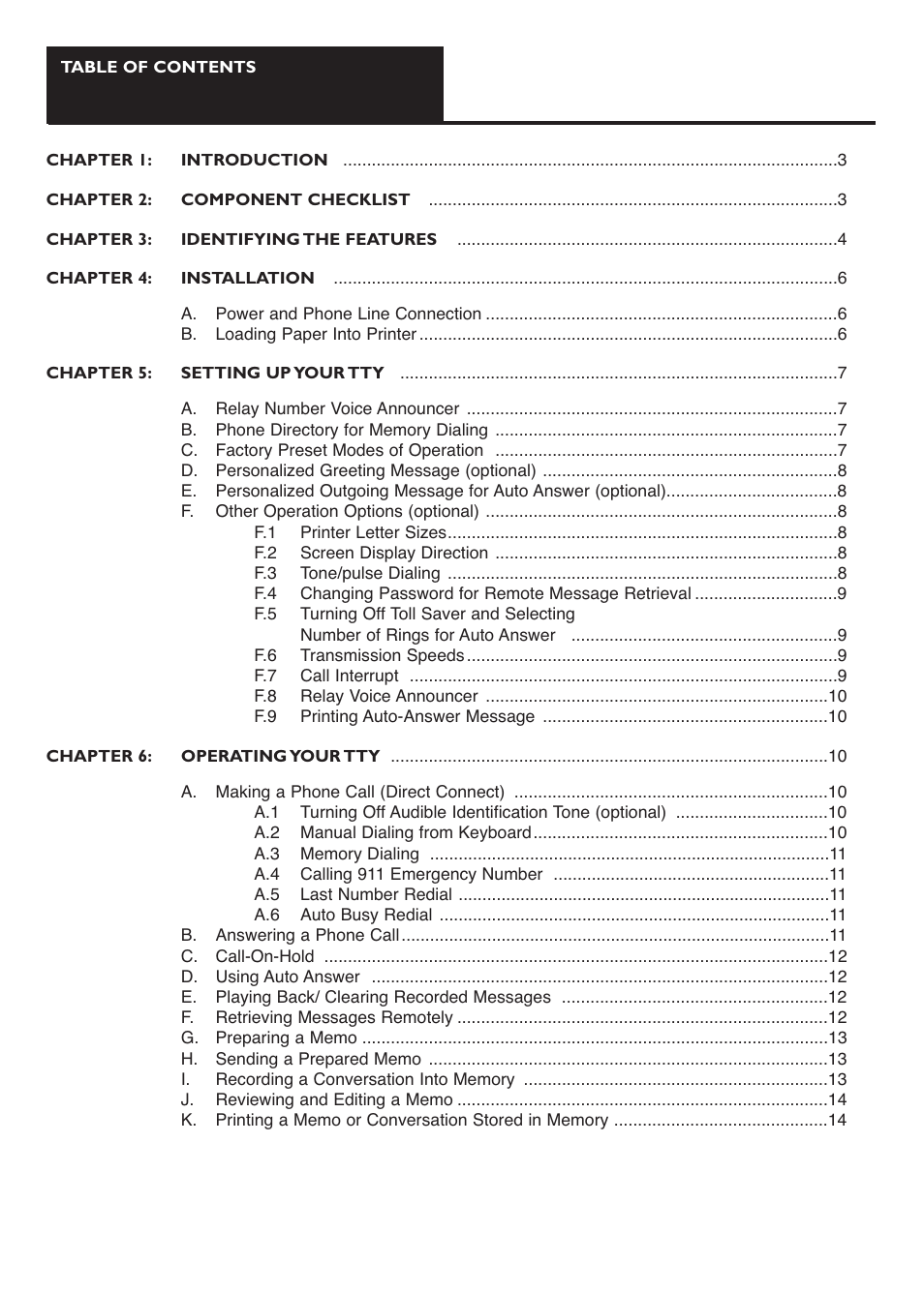 Ameriphone IIIP TTY User Manual | Page 3 / 33