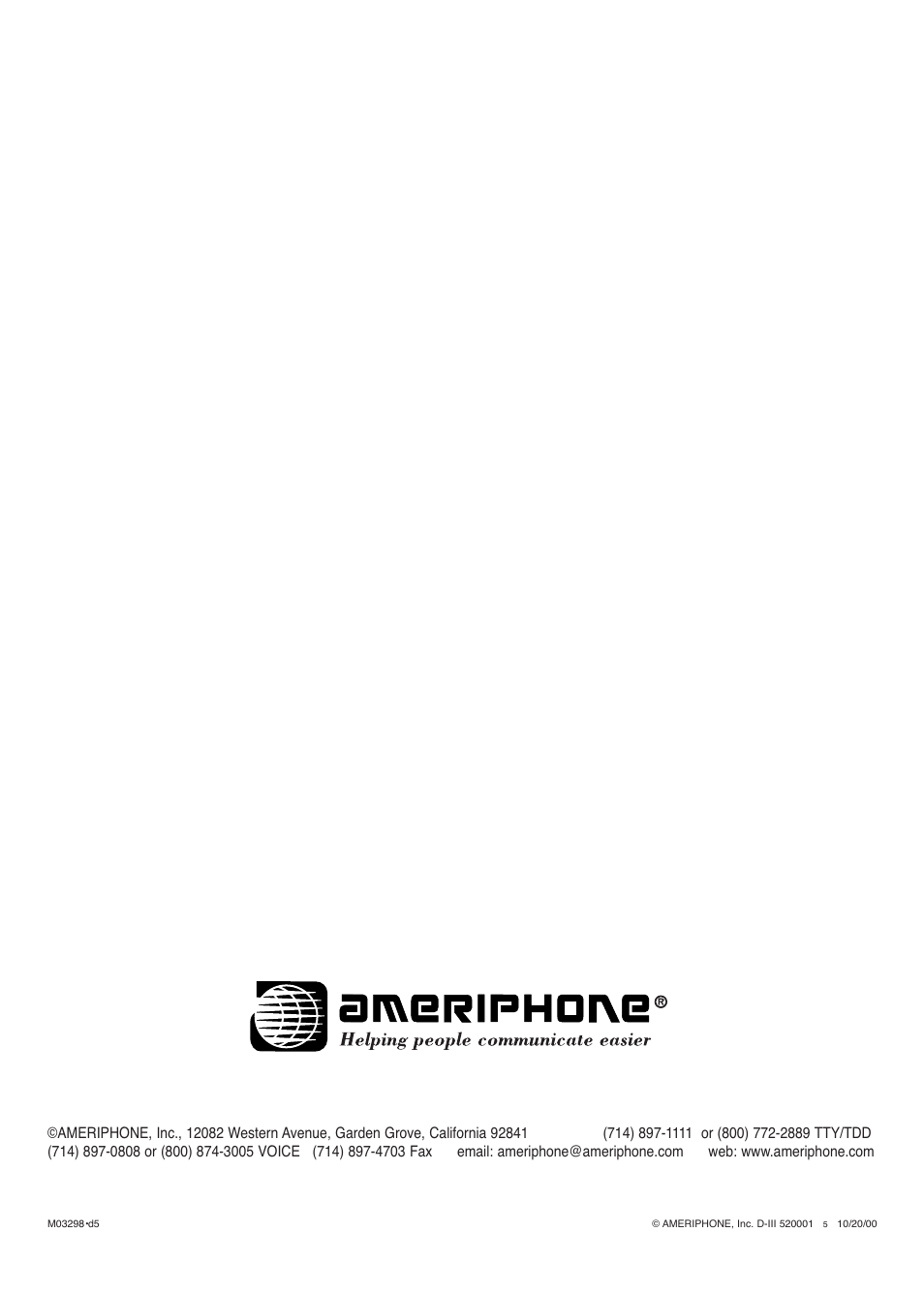Ameriphone IIIP TTY User Manual | Page 32 / 33