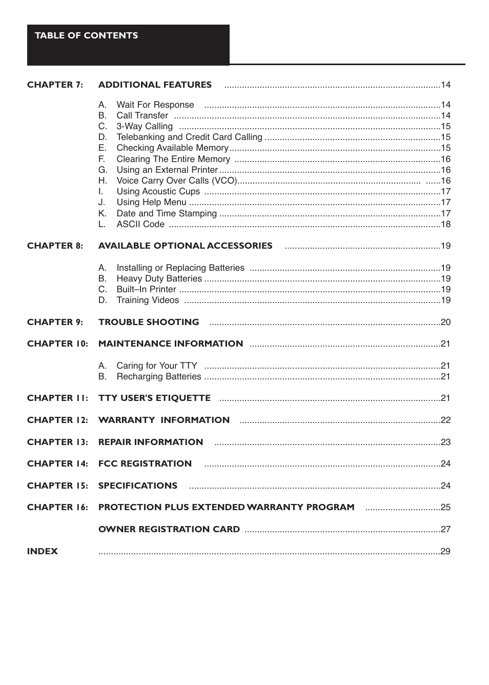 Ameriphone IIIP TTY User Manual | Page 4 / 33