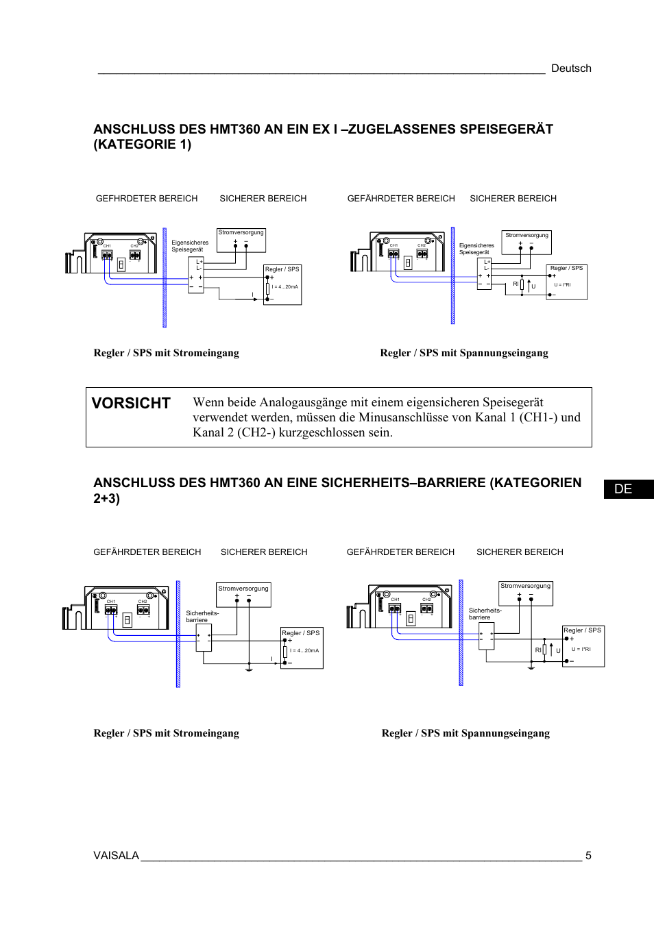 Vorsicht, Deutsch vaisala | Vaisala HMT360 User Manual | Page 7 / 63