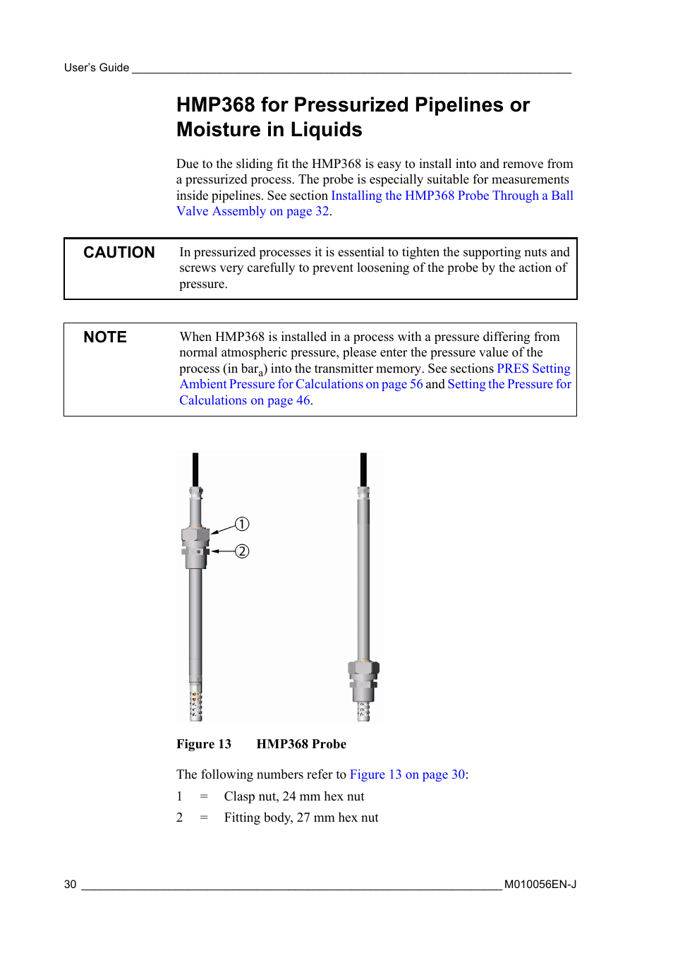 Figure 13, Hmp368 probe | Vaisala HMT360 User Manual | Page 32 / 97