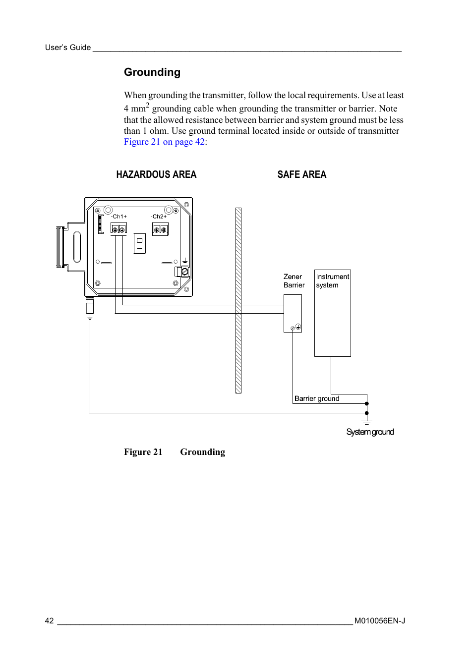 Grounding, Figure 21 | Vaisala HMT360 User Manual | Page 44 / 97
