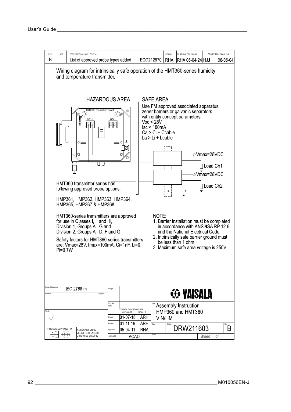 Sheet of | Vaisala HMT360 User Manual | Page 94 / 97