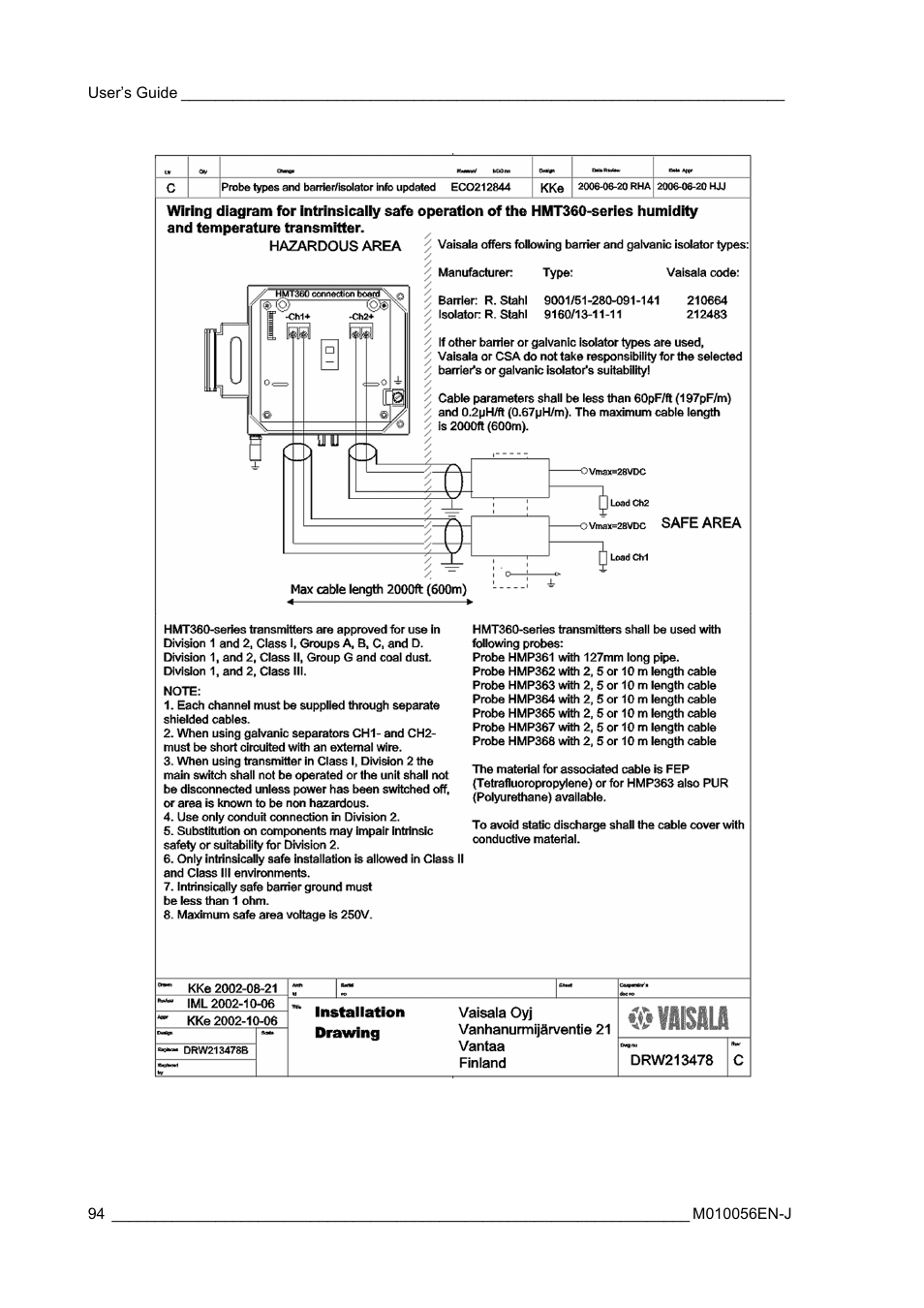 Vaisala HMT360 User Manual | Page 96 / 97